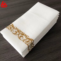 Serviettes de table jetables imprimées en Airlaid, douces, avec logo personnalisé, 1 pli, 8 plisages, plusieurs couleurs disponibles