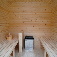 Sauna en forme d'épicéa traité thermiquement Instrument de beauté Plafond de terrasse de salle de Sauna pour hôtel Simple Double Sueur adulte