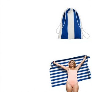 Serviette de bain et de plage moderne en microfibre rayée de luxe, haute absorption, 80x160cm, pour adulte, impression personnalisée, sans sable, séchage rapide, pour les vacances - Product Image 4