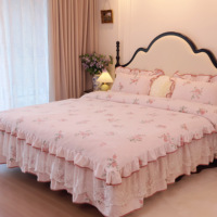 Ensemble de literie de qualité supérieure, antistatique, sans perte de fibres, hypoallergénique, jupe de lit amovible, idée cadeau de Noël et décoration intérieure