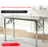 Table pliante en acier inoxydable, mobilier de maison, longue, rectangulaire, commerciale, pour barbecue extérieur, stand portable, repas, épaissie