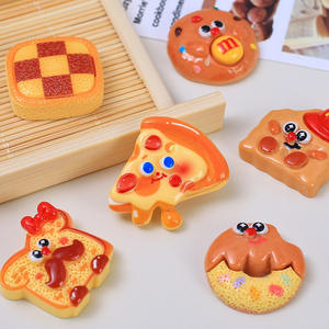 Миниатюрные фигурки пиццы из искусственной смолы для кукольного домика, реалистичные, для детской кухни, игрушечная еда, трендовый подарок для вечеринок, 3D-игрушки - Product Image 3