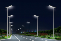 Lampadaire solaire intégré tout-en-un personnalisé en gros avec alimentation CC 80W 120W 200W IP65