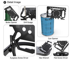 अनुकूलित लोगो 50 में 1 बहु-कार्यात्मक क्रेडिट कार्ड उपकरण ठंडा छोटे उपहार स्टेनलेस स्टील व्यवसाय कार्ड प्रिंट लोगो के साथ - Product Image 3