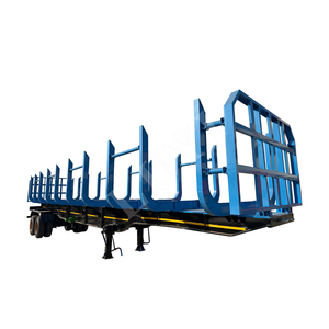Rimorchio a base piatta del buon materiale 80ton del semirimorchio del camion pesante con il semirimorchio russo di trasporto del legname del Bolater - Product Image 1