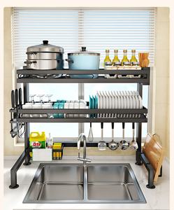 Escurridor de platos de fregadero de cocina al por mayor, estante de secado de platos de 2 niveles de Metal de pie - Product Image 2