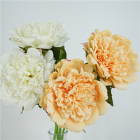 Pivoines artificielles à tige unique, à grande tête, fleur de pivoine blanche et rose pour décoration de fête de mariage