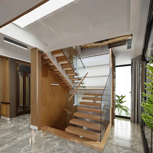 Mono Stringer Metall treppe mit rahmenlosem Glas geländer/gerade Treppe/gebrauchte Holztreppe - Product Image 3