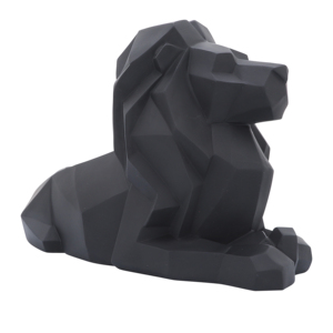 Statuetta di leone geometrica, scultura moderna in resina per decorazioni casa e ufficio, statua di animale audace da esposizione - Product Image 1