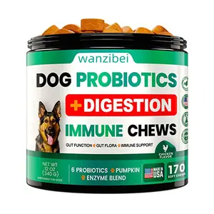 Wanzibei Chất Bổ Sung Probiotic Cho Chó Cưng Nhãn Hiệu Riêng OEM/ODM Có Enzyme Tiêu Hóa Bí Ngô