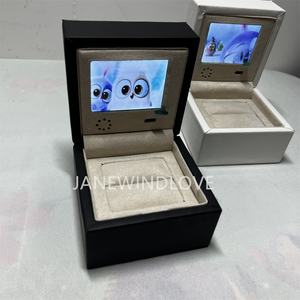 Lussuosa Scatola in Pelle per Anelli con Schermo LCD e Lettore Video da <span class=keywords><strong>2</strong></span>,4 Pollici, Presentazione Video Caricabile, Confezione Regalo per Matrimoni, Compleanni, San Valentino - Product Image 4