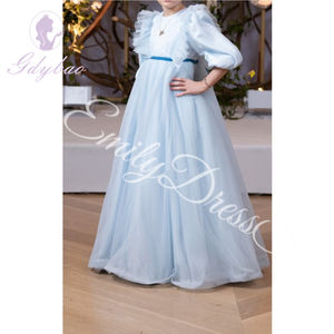 <span class=keywords><strong>Vestido</strong></span> personalizado <span class=keywords><strong>de</strong></span> dama <span class=keywords><strong>de</strong></span> honor azul con flores para niña, tul <span class=keywords><strong>de</strong></span> boda, mangas 3/4, plisado hinchado, <span class=keywords><strong>vestido</strong></span> <span class=keywords><strong>de</strong></span> baile <span class=keywords><strong>de</strong></span> <span class=keywords><strong>primera</strong></span> comunión <span class=keywords><strong>de</strong></span> cumpleaños para niños - Product Image 1