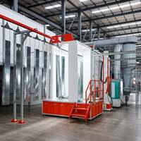 Ligne de production de peinture électrostatique Galin avec cabine de pulvérisation, four de récupération et convoyeur pour cadres et panneaux en acier soudés CE