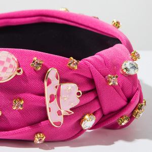 Serre-tête tendance style cowgirl avec strass roses et breloques chapeau et bottes pour femme - Product Image 4