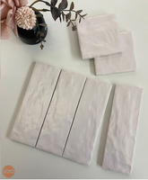 Carreaux muraux uniques en céramique rose nacré 100x100mm pour salle de bain et cuisine, crédence facile à nettoyer, carreaux de métro faits à la main
