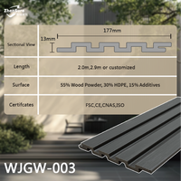 Revestimiento de Pared de Madera Ecológica Reciclada, Decoración de Fachada Exterior, Madera Plástica Compuesta WPC, Resistente al Agua y a los Rayos UV