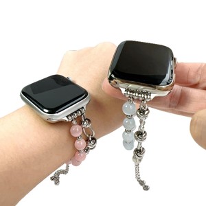 Correa de <span class=keywords><strong>Reloj</strong></span> Compatible con GT, Nueva Correa de <span class=keywords><strong>Reloj</strong></span> de Acero con Cuentas de Piedra Ojo de Gato de Alta Gama para Mujer, IWatch 18/20/22 con Botón de Presión - Product Image 5