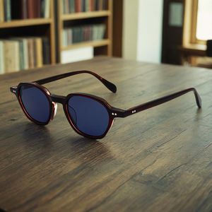 إطار نظارات منقوش عالي الجودة ، تصميم خفيف الوزن ، إطار رقيق مريح ، نظارات شمسية رجالية غير منتظمة - Product Image 1