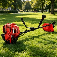 Tondeuse à gazon thermique L&P de haute qualité pour sections de cimetières et églises rurales, pratique pour couper l'herbe en rangées