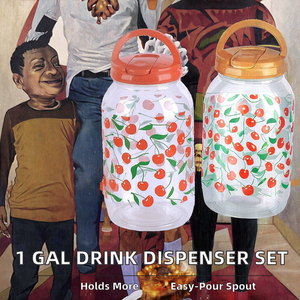 Dispensador de Bebidas Portátil de 1 Galão com Torneira, Copos Plásticos de 16oz, Design Clássico, Grande Capacidade para Uso em Festas - Product Image 3