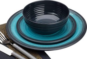 Ensemble de 12 assiettes et bols en mélamine incassables et légers pour le Patio et les activités de plein air - Product Image 3