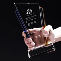 Trophée en cristal sur mesure CTR-207, trophée en verre acrylique pour cadeaux d'entreprise, souvenirs