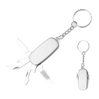 Logo OEM DIY, porte-clés multifonction en acier inoxydable, couteau de poche, mini-outil pliable, ouvre-bouteille, portable, extérieur, EDC