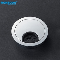 Cache-trou de câble rond en aluminium pour bureau, anti-poussière, pour câbles informatiques et de mobilier