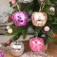 Ornement boule disco Apple, mosaïque miroir, décoration suspendue pour sapin de Noël, fête, mariage, en mousse réfléchissante