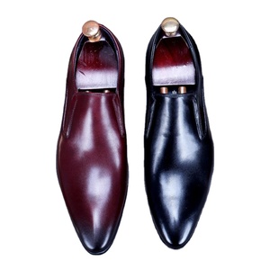 Top-Grain <b>Leather</b> Men's Shoes Men's Business Formal British-Style Pointed-Toe <b>Leather</b> Shoes Slip-On Genuine <b>Leather</b> <b>Sneakers</b> - Product Image 1