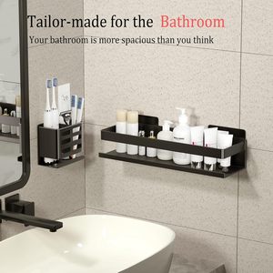Cestello portaoggetti da <span class=keywords><strong>bagno</strong></span> in acciaio inossidabile con ganci, adesivo senza foratura, senza tracce, per doccia - Product Image 3
