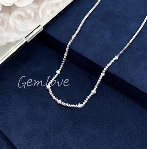 Collar de diamantes de lujo para mujer-Laboratorio de oro de 18 quilates-collar de boda de diamantes redondos cultivados-Accesorios de joyería de moda - Product Image 4