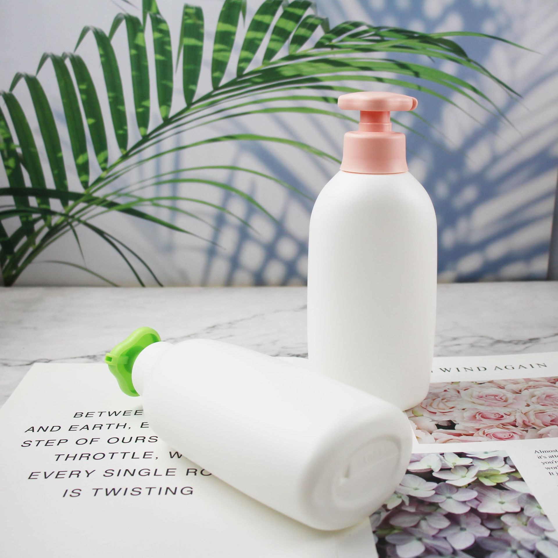 ORANGLES Pink HDPE Plastic Pump Bottles 80ml/300ml/500ml – Refillable Skincare & Baby Lotion Containers for Facial Cleanser, Serum & Face Cream - detailed closeup view - Image 3 of 4 | great for travel | Texas | Free Shipping ORANGLES