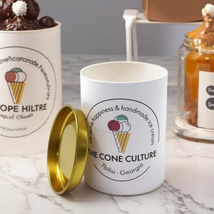 Tubo de Papel Ecológico Personalizado de Alta Calidad para Envasar Helados, Dulces, Té, Cacao en Polvo, con Tapa Metálica - Product Image 1