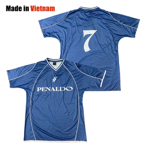 Men's Vintage <b>Soccer</b> Jersey Custom Print Logo V-Neck Breathable Quick Dry Casual Sports Football Shirts - Product Image 1