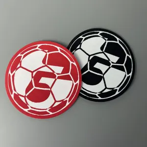 Iron on Custom Soccer Team Name Logo Machine Woven Sport Fabric Patch and Badge for Uniform Clothing