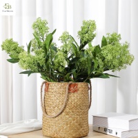 Branche de Skimmia Artificielle 2 Tiges 73cm Vert Toucher Réel Baie Evergreen pour Décoration de Noël, Centre de Table de Mariage, Thanksgiving