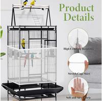 Cage à oiseaux attrape-graines garde perroquet maille filet couverture extensible coquille jupe pièges Cage panier doux aéré