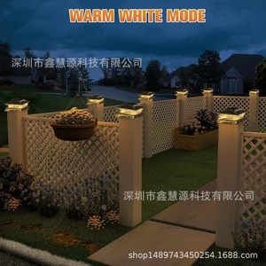 Xinhuiyuan Lighting Solar Pillar Lamp Outdoor <b>Fence</b> <b>Light</b> ABS Material Two-Tone Brushed Copper Garden Courtyard Use - Product Image 4