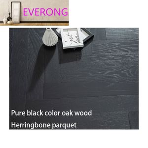 Plancher en bois de chêne moderne à 3 niveaux noir solide Installation par clic Techniques lisses pour le salon Fabricant direct Fournisseur - Product Image 1