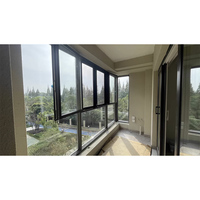 Ventanas Horizontales Fijas de Aluminio y Vidrio Insonorizadas Modernas Personalizadas con Cortina Colgante para Salas de Estar de Villas y Apartamentos