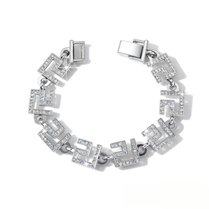 Hot Selling Personalized Light Luxury Alloy Geometric Wide Chain <b>Bracelet</b> Hiphop Punk Men's <b>Bracelets</b> Fashion Jewelry Wholesale - Product Image 5