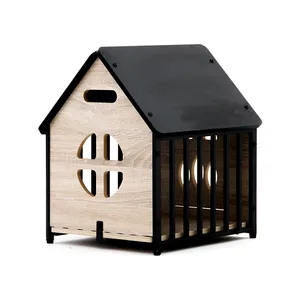 Casa de madera sólida moderna para mascotas, para interior y exterior, para perros pequeños, novedad