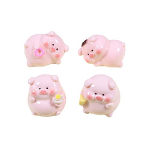 Gran oferta estilo <span class=keywords><strong>Kawaii</strong></span> 3D Artificial Rosa cerdo gordo diseño resina cabujones Elf Props - Product Image 1