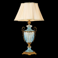 Lampe de table en cristal et laiton de luxe pour salon, chambre à coucher, hôtel, villa, décoration intérieure