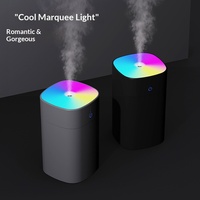 Humidificateur ultrasonique silencieux de 400 ml, deux modes de pulvérisation, lumière ambiante arc-en-ciel, petit humidificateur de bureau pour la maison, le bureau, la voiture, la chambre à coucher