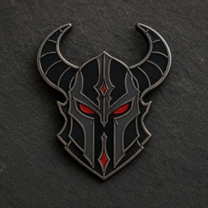 Pin de solapa de metal personalizado al por mayor, estilo gótico nórdico, con diseño de Caballero Demonio Oscuro, insignia de personaje de juego de fantasía de guerrero maligno - Product Image 3