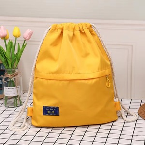 Hot Sale Custom Logo Travel School Sports Gym String Nylon <b>Drawstring</b> <b>Backpack</b> Bag with Zipper Pocket for Students - Product Image 2
