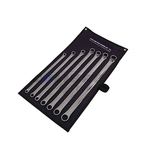 7pc 10-24mm Extra Long Flat <b>Metric</b> Double Ended Chrome Finish Ring <b>Spanner</b> Wrench <b>Set</b> DIY OEM - Product Image 1