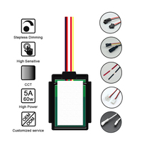 Cermin LED Pintar 60W dengan Dimmer RGB, Kontrol Sakelar Induktif, 12V 5A DC, Sensor Sentuh Tanpa Tingkat untuk Kamar Mandi